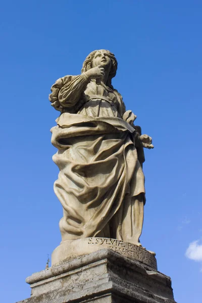 Estátua Perto Catedral Palermo Sicília Itália — Fotografia de Stock