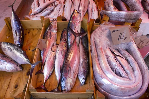 이탈리아 시실리의 팔레르모에 시장에서 해산물 — 스톡 사진