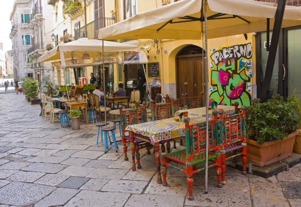 Palermo Italia Septiembre 2019 Café Callejero Palermo Sicilia Italia —  Fotos de Stock