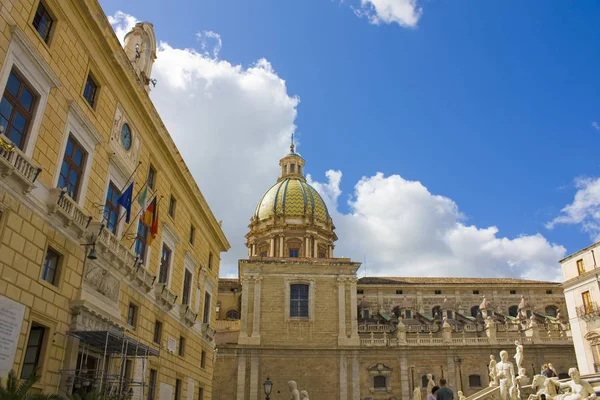 Vista Iglesia San Giuseppe Dei Padri Teatini Desde Piazza Pretoria — Foto de Stock