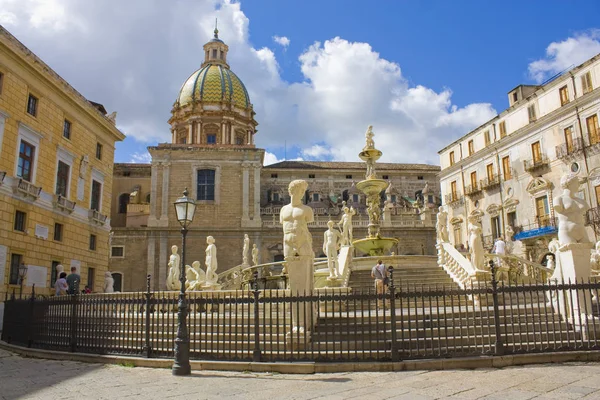 Campanario Martorana Iglesia Santa Maria Della Ammiraglio Catedral San Nicolás — Foto de Stock