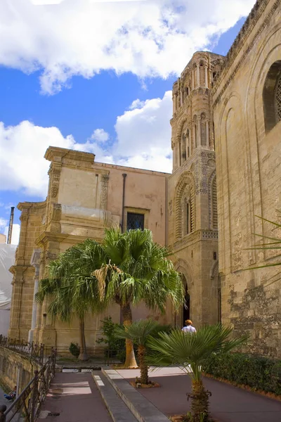 Kościół Santa Maria Della Ammiraglio Lub Katedra Mikołaja Palermo Sycylia — Zdjęcie stockowe