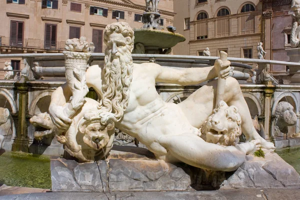 Fragment Pretoria Fontän Piazza Pretoria Palermo Sicilien Italien — Stockfoto