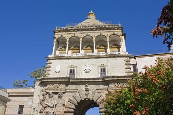 Medieval Gateway Named New Gate Porta Nuova Palermo Italy Sicily — Stock Photo, Image