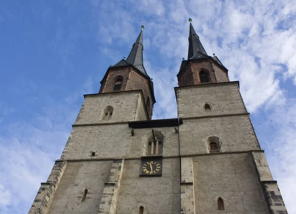 Almanya Nın Halle Kentindeki Mary Kilisesi Veya Marktkirche — Stok fotoğraf