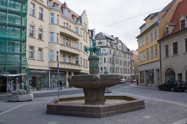 Halle Germany March 2020 Donkey Fountain Halle Saale Germany — Stock Photo, Image