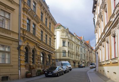 HALLE, ALMANY - 9 Mart 2020: Halle, Almanya 'daki Eski Kasaba Mimarisi