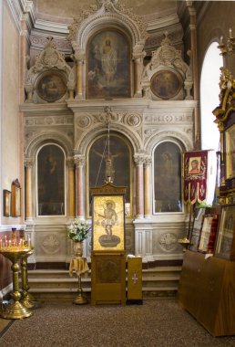 SUMY, UKRAINE - 2 Ocak 2020: Sumy, Ukrayna 'daki Kurtarıcı Dönüşüm Katedrali