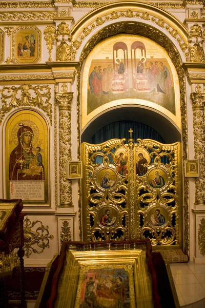 Putivl Ukraine Ianuarie 2020 Interiorul Catedralei Nașterii Domnului Mănăstirea Molchanskiy — Fotografie, imagine de stoc