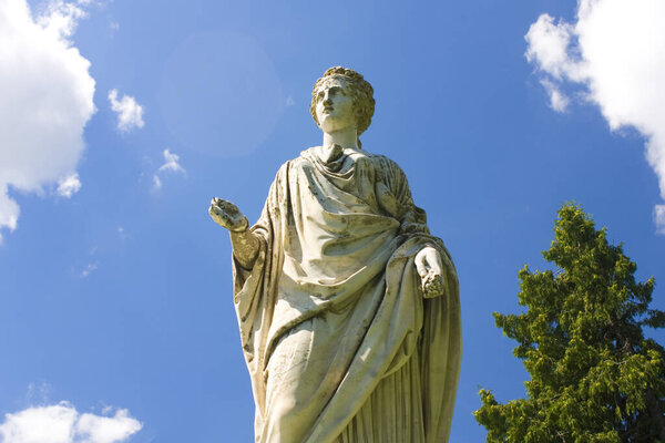 Marble sculpture near Palace of  Galagans in Sokirintsy in Ukraine