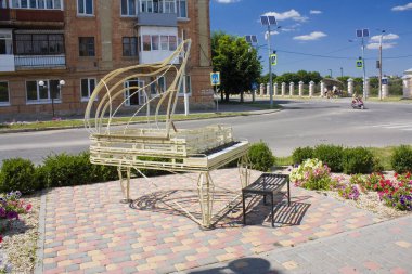 Tulchyn, Ukrayna - 15 Haziran 2020: Tulchyn, Ukrayna 'da Leontovich Sanat Sokağı