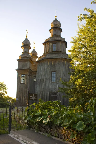 Традиционный Деревянный Георгиевский Храм Седнове Украина — стоковое фото
