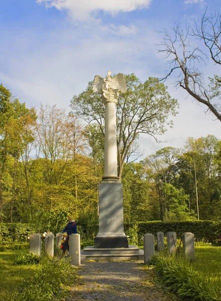 Columna Pelican Parque Alejandría Belaya Tserkov Ucrania — Foto de Stock