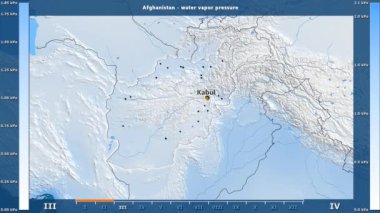 Animasyonlu efsanesi - İngilizce etiketleri ile Afganistan alan aya göre su buharı basıncı: ülke ve sermaye adları, açıklama göster. Sterografik projeksiyon