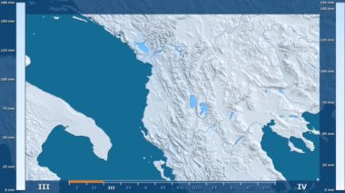 Animasyonlu efsanesi - ham renk shader ile Arnavutluk alan yağış aya göre. Sterografik projeksiyon