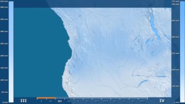 Animasyonlu gösterge - ham renk shader ile Angola bölgede yağış aya göre. Sterografik projeksiyon