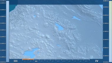 Animasyonlu efsanesi - ham renk shader ile Ermenistan alanında güneş radyasyonu aya göre. Sterografik projeksiyon