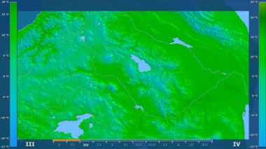 Animasyonlu efsanesi - ham renk shader ile Ermenistan alanında maksimum sıcaklık aya göre. Sterografik projeksiyon