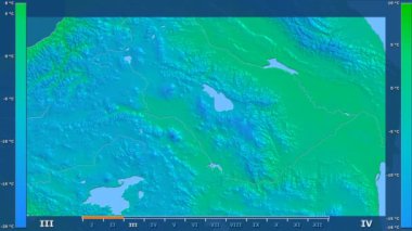 Animasyonlu efsanesi - ham renk shader ile Ermenistan alanında minimum sıcaklığı aya göre. Sterografik projeksiyon