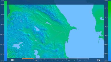 Animasyonlu efsanesi - ham renk shader ile Azerbaycan alanında minimum sıcaklığı aya göre. Sterografik projeksiyon
