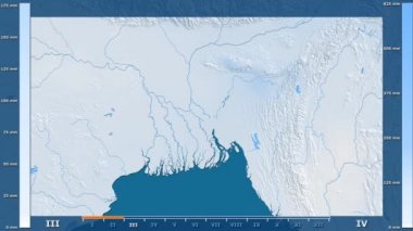 Animasyonlu efsanesi - ham renk shader ile Bangladeş alan yağış aya göre. Sterografik projeksiyon