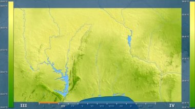 Aylara göre ortalama sıcaklığında animasyonlu gösterge - ham renk shader Benin alanıyla. Sterografik projeksiyon