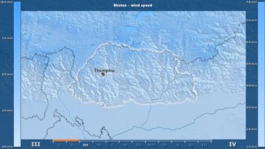 Rüzgar hızı aya göre animasyonlu efsanesi - İngilizce etiketleri ile Bhutan Alan: ülke ve sermaye adları, açıklama göster. Sterografik projeksiyon