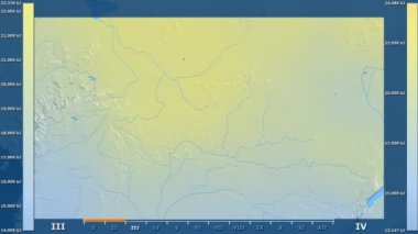 Orta Afrika Cumhuriyeti alanda animasyonlu gösterge - ham renk shader ile güneş radyasyonu aya göre. Sterografik projeksiyon