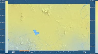 Chad alanda animasyonlu gösterge - ham renk shader ile güneş radyasyonu aya göre. Sterografik projeksiyon