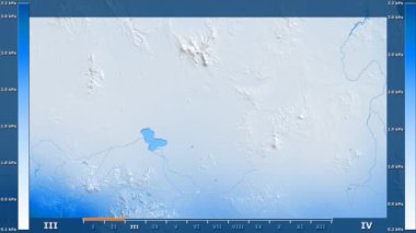 Chad alanda animasyonlu gösterge - ham renk shader ile su buharı basıncı aya göre. Sterografik projeksiyon