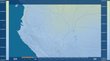 Animasyonlu efsanesi - ham renk shader ile Kongo Brazzaville alanında güneş radyasyonu aya göre. Sterografik projeksiyon
