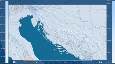 Animasyonlu efsanesi - ham renk shader ile Hırvatistan alan yağış aya göre. Sterografik projeksiyon