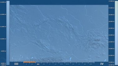 Animasyonlu efsanesi - ham renk shader ile Çek Cumhuriyeti alanında güneş radyasyonu aya göre. Sterografik projeksiyon