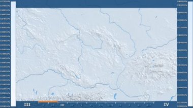 Animasyonlu gösterge - ham renk shader ile Çek Cumhuriyeti bölgede su buharı basıncı aya göre. Sterografik projeksiyon