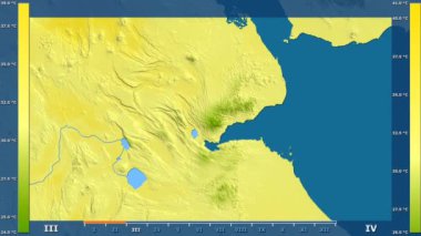 Cibuti alanda animasyonlu gösterge - ham renk shader ile maksimum sıcaklık aya göre. Sterografik projeksiyon