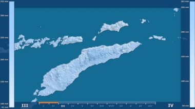 Doğu Timor alan animasyonlu efsanesi - ham renk shader ile yağış aya göre. Sterografik projeksiyon