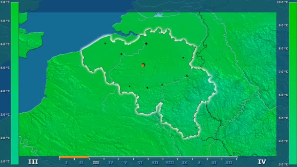 애니메이션된의 수도와 벨기에 지역에서 입체화 프로젝션 — 비디오