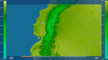 Animasyonlu efsanesi - ham renk shader ile Ekvator bölgesinde ortalama sıcaklık aya göre. Sterografik projeksiyon