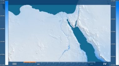 Animasyonlu efsanesi - ham renk shader ile Mısır alanında su buharı basıncı aya göre. Sterografik projeksiyon