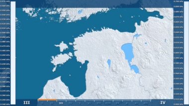 Animasyonlu gösterge - ham renk shader ile Estonya bölgede su buharı basıncı aya göre. Sterografik projeksiyon