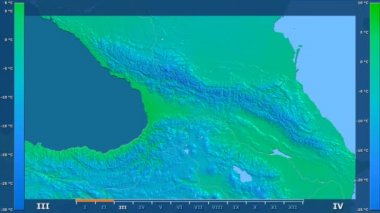 Animasyonlu efsanesi - ham renk shader ile Georgia alanında minimum sıcaklığı aya göre. Sterografik projeksiyon