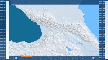 Su buharı basıncı Georgia alanda animasyonlu gösterge - ham renk shader ile aya göre. Sterografik projeksiyon