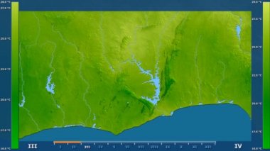 Animasyonlu efsanesi - ham renk shader ile Gana alanında minimum sıcaklığı aya göre. Sterografik projeksiyon