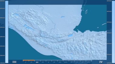 Rüzgar hızı animasyonlu efsanesi - ham renk shader ile Guatemala alan aya göre. Sterografik projeksiyon