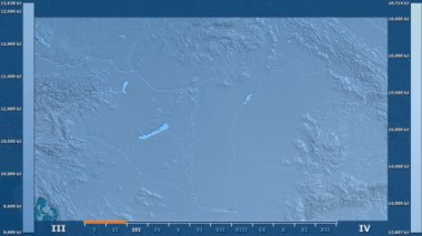 Animasyonlu efsanesi - ham renk shader ile Macaristan alanında güneş radyasyonu aya göre. Sterografik projeksiyon