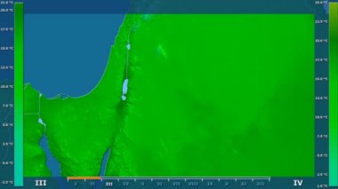 Jordan alanda animasyonlu gösterge - ham renk shader ile ortalama sıcaklık aya göre. Sterografik projeksiyon