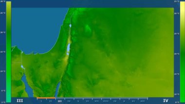 Jordan alanda animasyonlu gösterge - ham renk shader ile maksimum sıcaklık aya göre. Sterografik projeksiyon