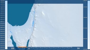 Jordan alanda animasyonlu gösterge - ham renk shader ile su buharı basıncı aya göre. Sterografik projeksiyon