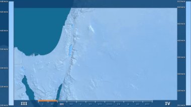 Rüzgar hızı Jordan alanda animasyonlu gösterge - ham renk shader ile aya göre. Sterografik projeksiyon