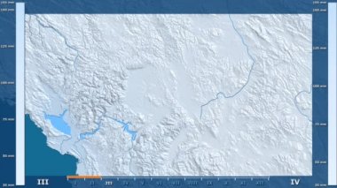Animasyonlu efsanesi - ham renk shader ile Kosova bölgesinde yağış aya göre. Sterografik projeksiyon